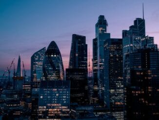 City of London skyline at dusk